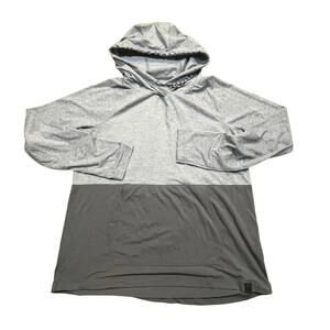 L.L.Bean Hooded Pullover XS Gray Lightweight Lounge Hiking Athleisure Striped